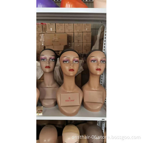 Fiberglass Sex Mannequin Head With Shoulders Glasses Wig Display Stand With Ear Holes Plastic Body For Sex Supply Female Head